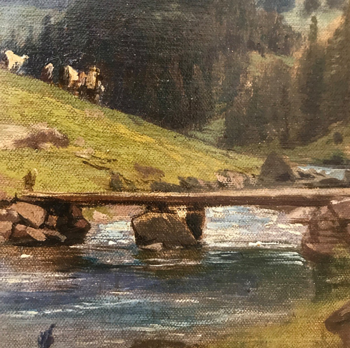 Johann Joseph Geisser (1824-1894) Paesaggio Svizzero-photo-1