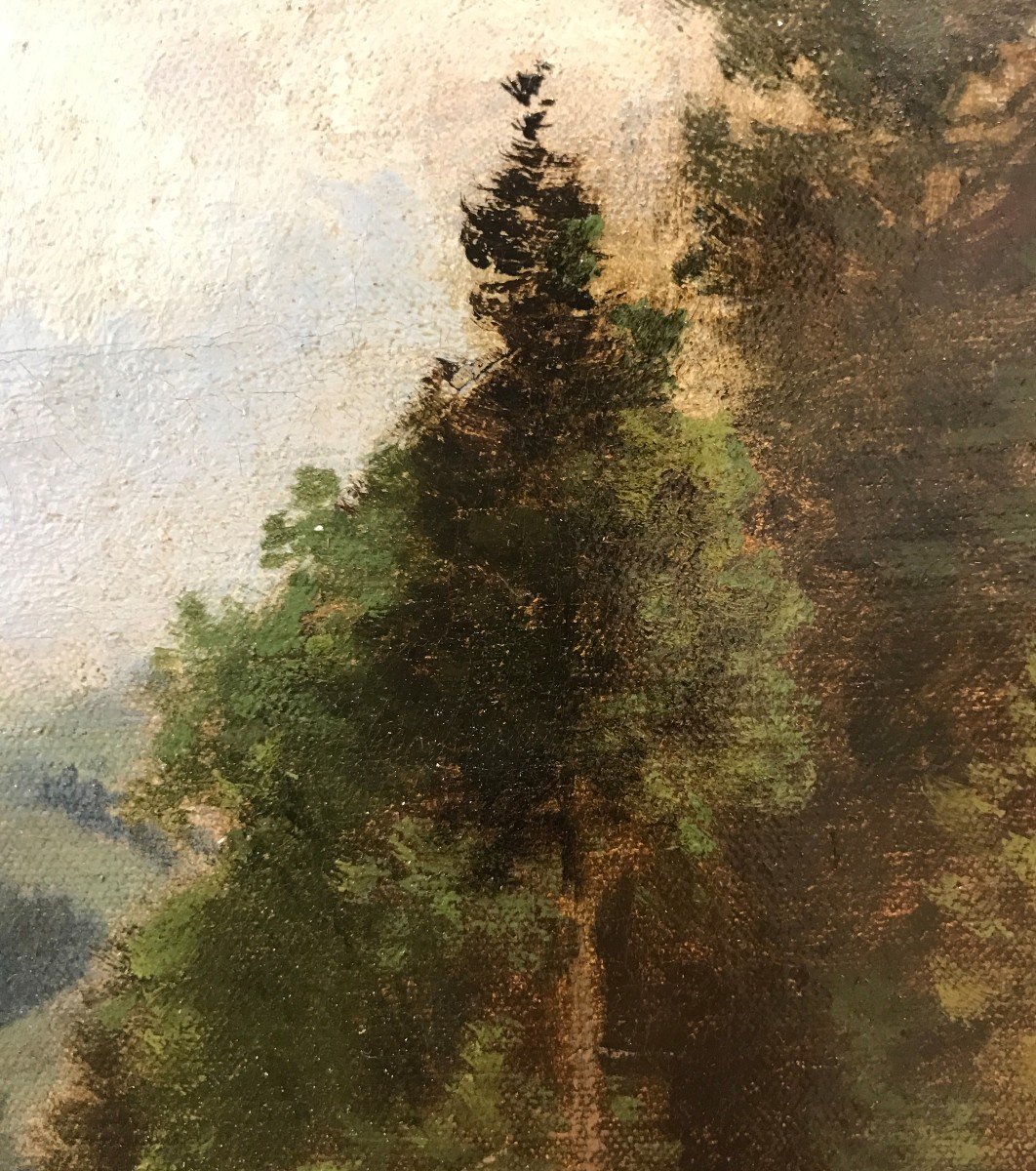 Johann Joseph Geisser (1824-1894) Paesaggio Svizzero-photo-3