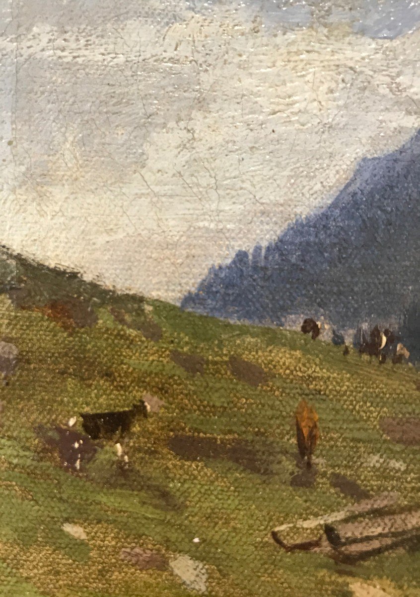 Johann Joseph Geisser (1824-1894) Paesaggio Svizzero-photo-4