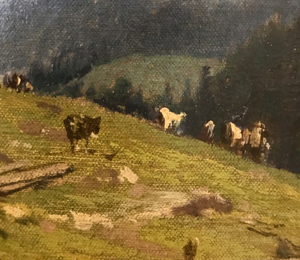 Johann Joseph Geisser (1824-1894) Paesaggio Svizzero-photo-5