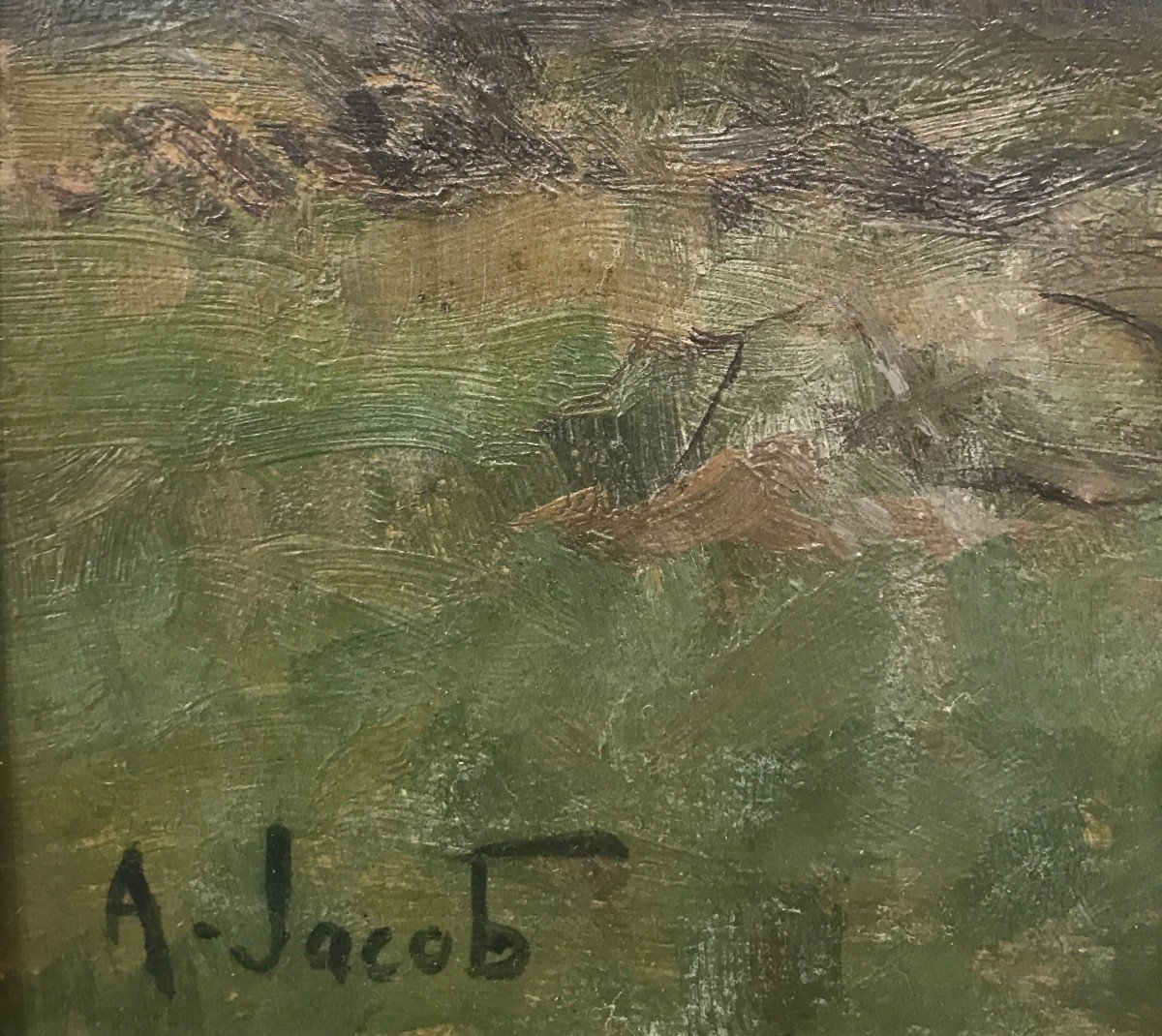 Alexandre Jacob (1876 - 1972) Paesaggio di Picquigny, Somme, 1930-photo-4