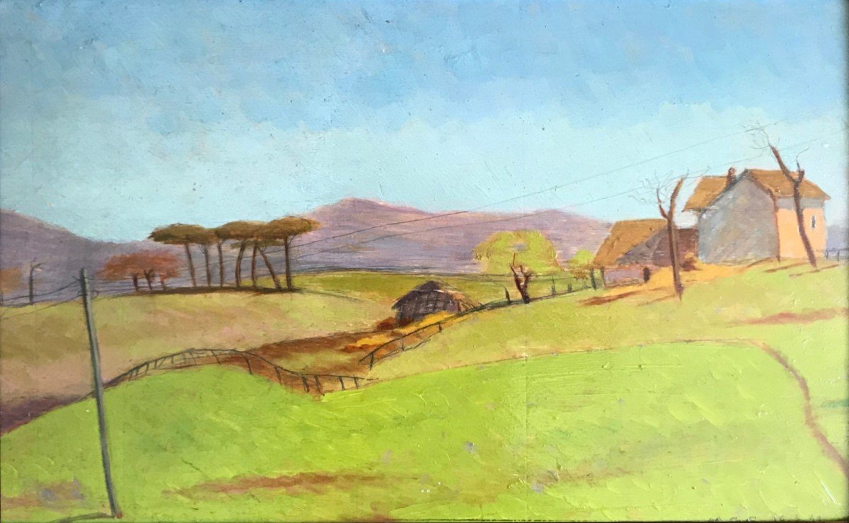 Artista del XX secolo, Firmato Mgc, Paesaggio di campagna, 1941-photo-2