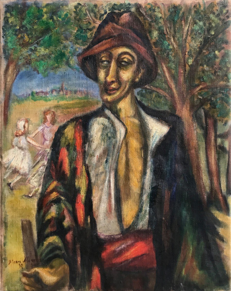 Artiste Du 20ème Siècle Signé Jean Marini, Portrait , 1932-photo-4