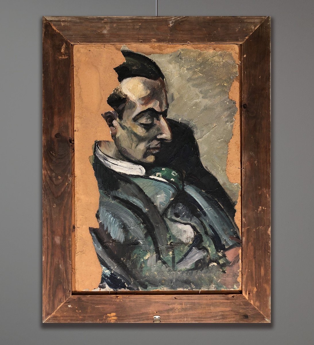André Verdilhan (1881-1963) Il mercante di pesce (recto) Ritratto di un uomo (verso)-photo-2