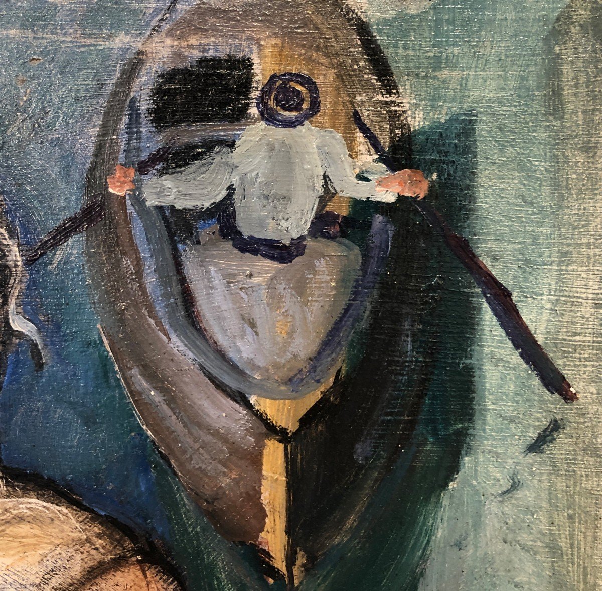 André Verdilhan (1881-1963) Il mercante di pesce (recto) Ritratto di un uomo (verso)-photo-1