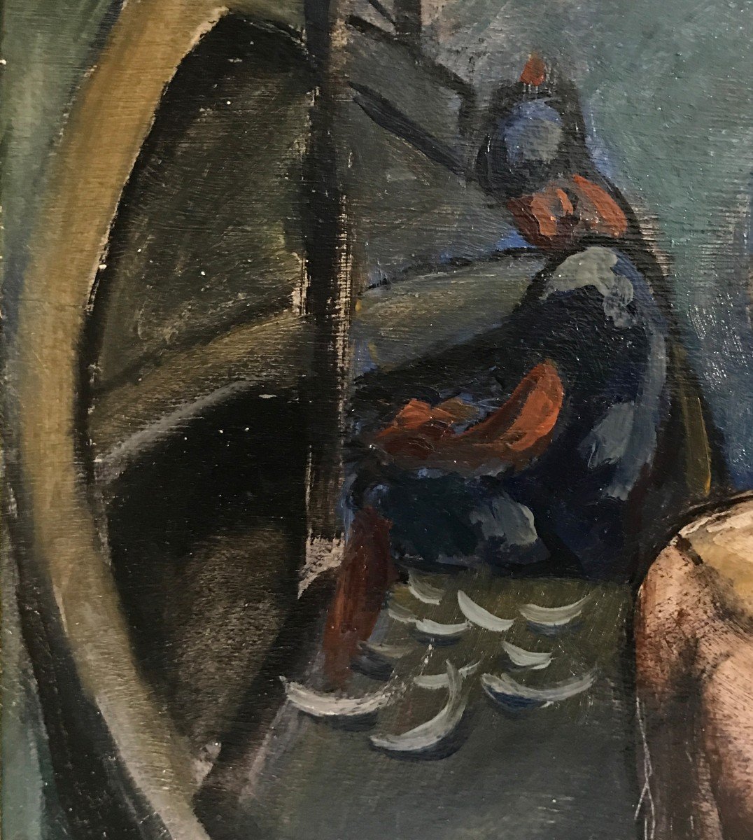 André Verdilhan (1881-1963) Il mercante di pesce (recto) Ritratto di un uomo (verso)-photo-2
