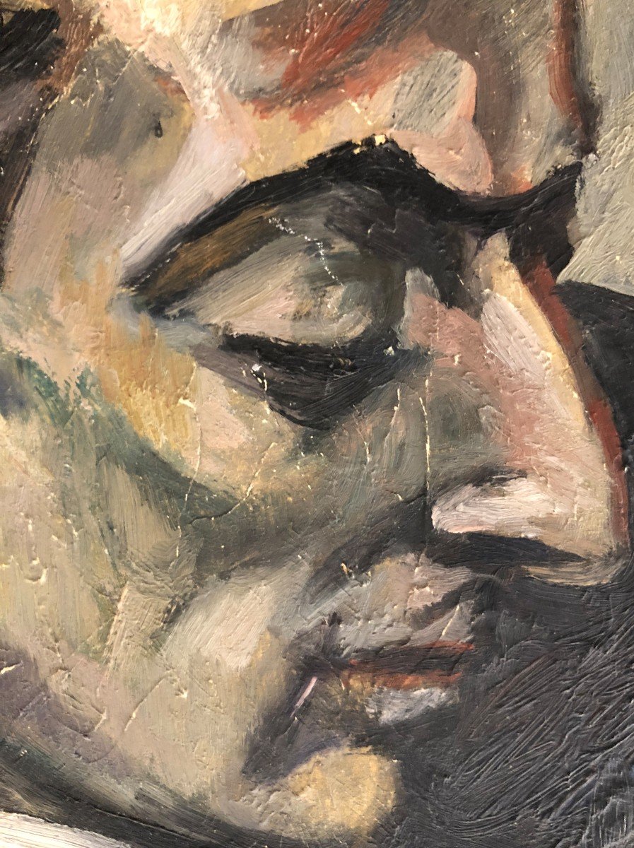 André Verdilhan (1881-1963) Il mercante di pesce (recto) Ritratto di un uomo (verso)-photo-5