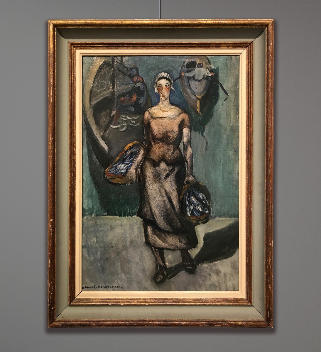 André Verdilhan (1881-1963) Il mercante di pesce (recto) Ritratto di un uomo (verso)