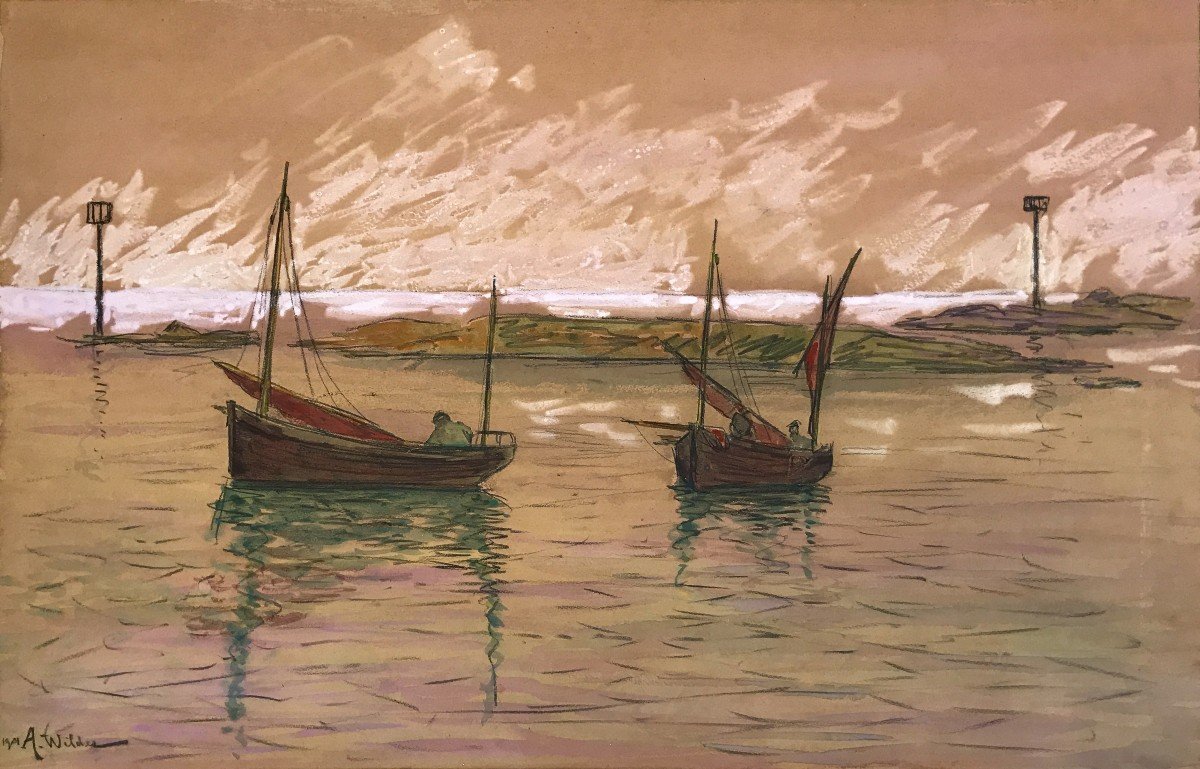 André Wilder (1871-1965) Paysage Portuaire, 1901-photo-4