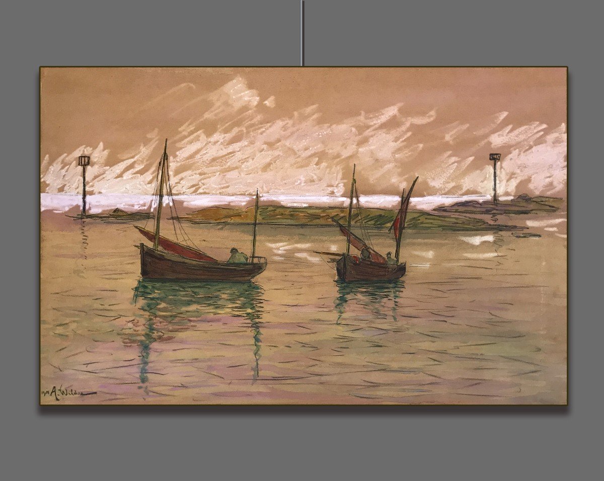 André Wilder (1871-1965) Paysage Portuaire, 1901