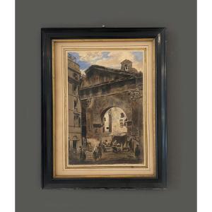 Celestin Nanteuil (Roma, 1813-Bourron-Marlotte, Francia, 1873) Scorcio Di Paesaggio, 1866