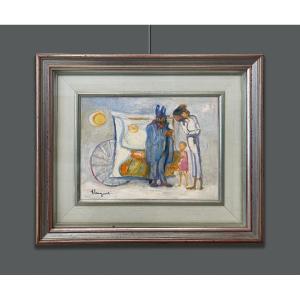 Trento Longaretti (1916-2017) Organetto e Figure sulla neve, 1973