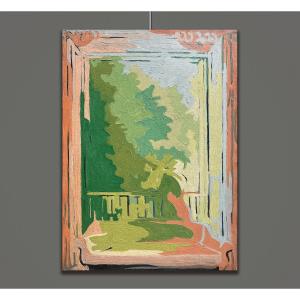 Arturo Peyrot (Roma, 1908 - Madrid, 1993) Finestra Con Giardino, 1947