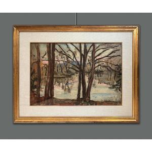 Raymond Gaudet (Francia, 1899-1967) Paesaggio Con alberi, 1928