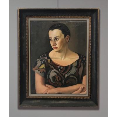 Artiste Du 20ème Siècle Signé A. Simet (?) Portrait de femme, 1920