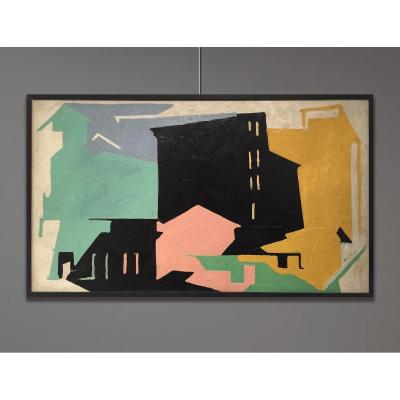 Arturo Peyrot (1908-1993) Composizione, Paesaggio Urbano