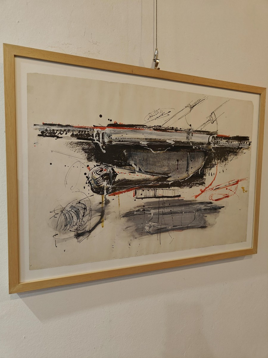 Amilcare Rambelli - tecnica mista su carta- 1966-photo-3