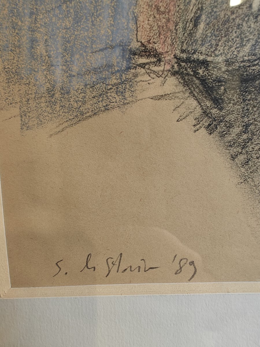 Stefano Di Stasio (1948) Pastelli su carta- firmato e datato-photo-3