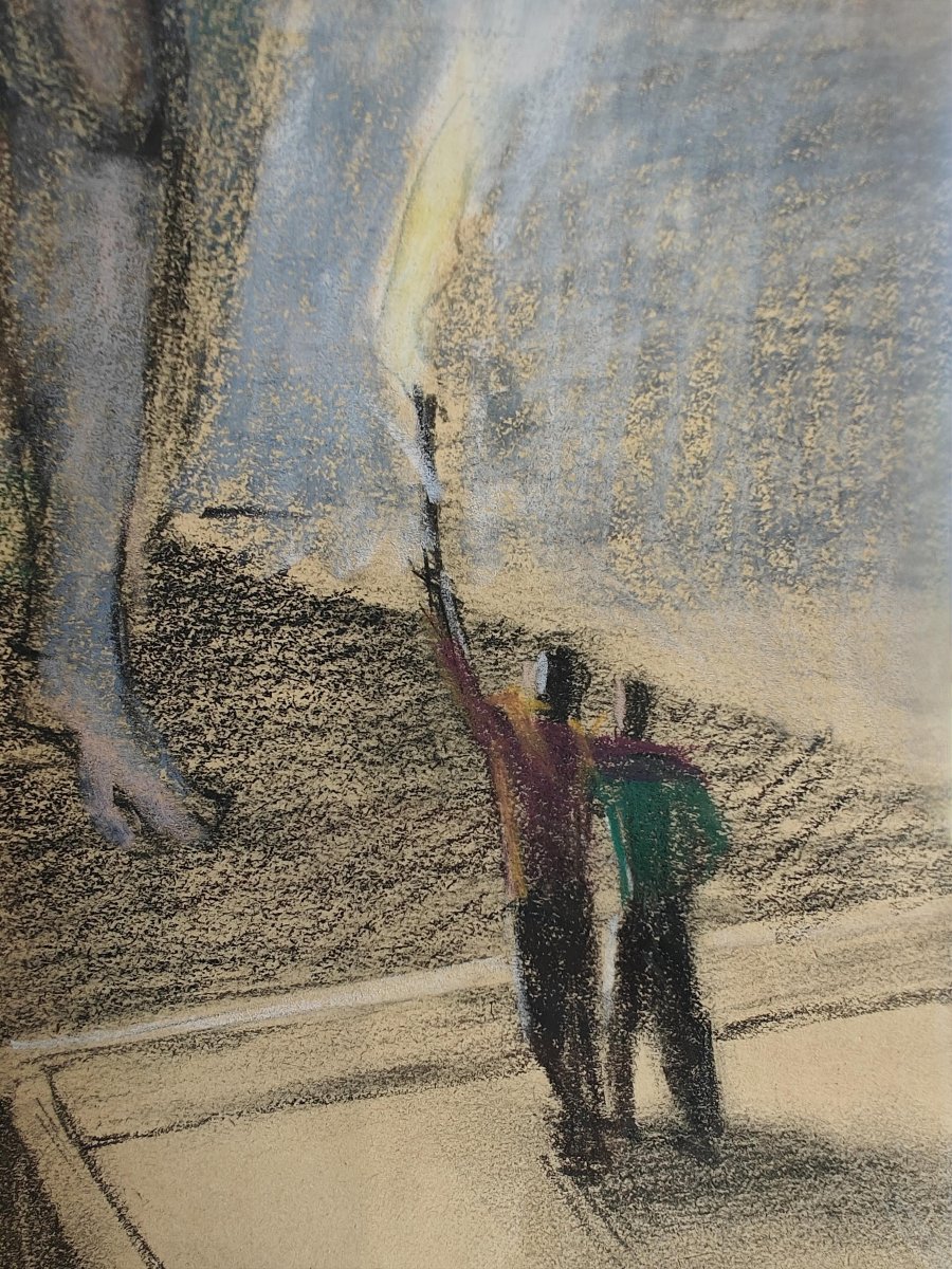 Stefano Di Stasio (1948) Pastelli su carta- firmato e datato-photo-4