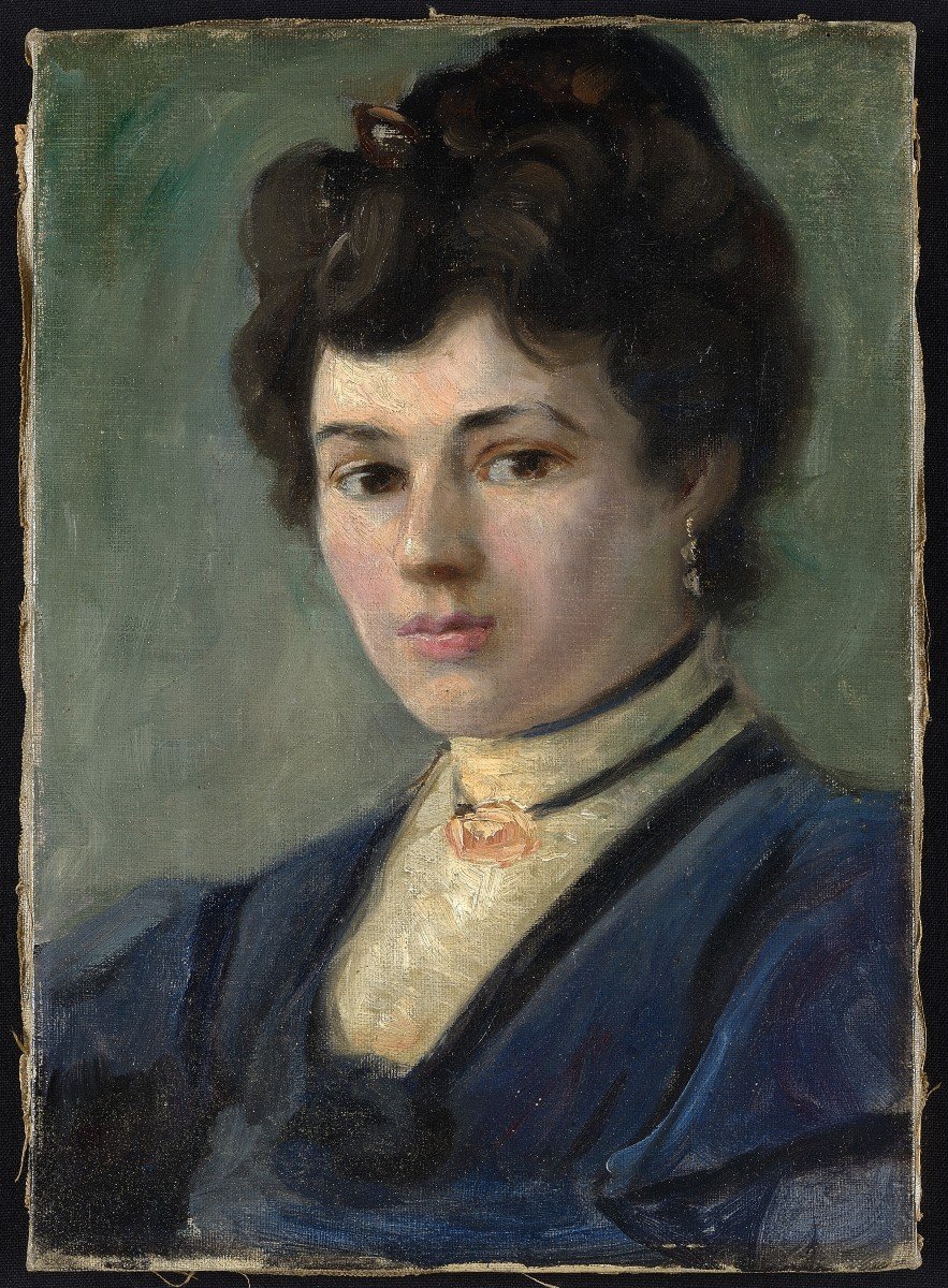 Portrait d'Une Jeune Fille - Fin Du XIXème Siècle - Huile Sur Toile
