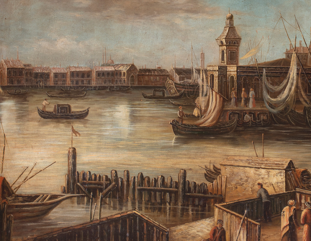 Veduta di Venezia con la Chiesa della Salute e la Punta della Dogana-photo-3
