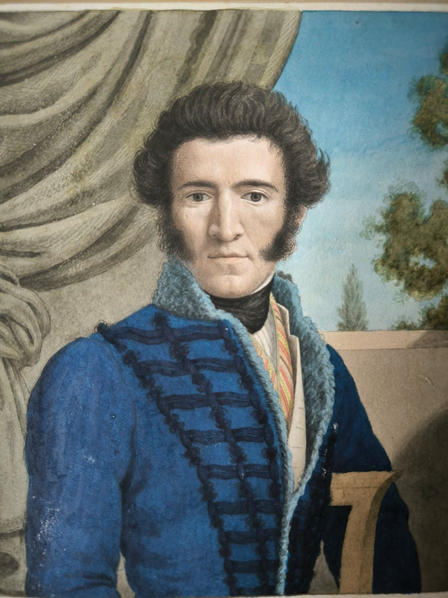 Scuola neoclassica degli inizi del secolo XIX, "Ritratto di gentiluomo"-photo-2
