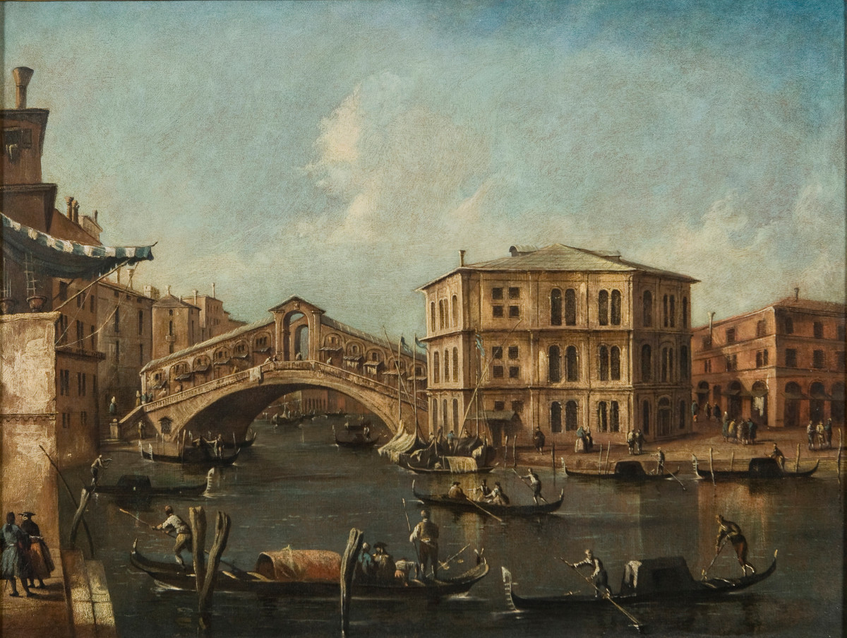 Veduta di Venezia con il Ponte di Rialto e il Canal Grande, bottega di Francesco Guardi