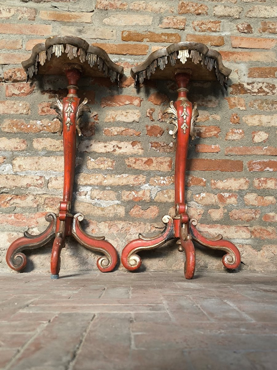 Coppia di consolles, Venezia XVIII secolo.-photo-4