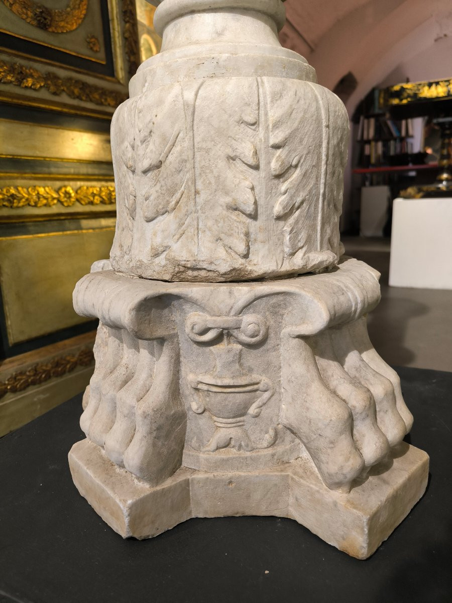 Base di candelabro in marmo. Italia settentrionale, secolo XVI.-photo-4