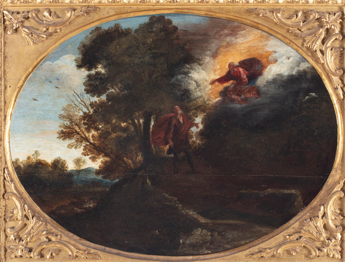 Mosè e il roveto ardente, scuola romana del XVII secolo-photo-2