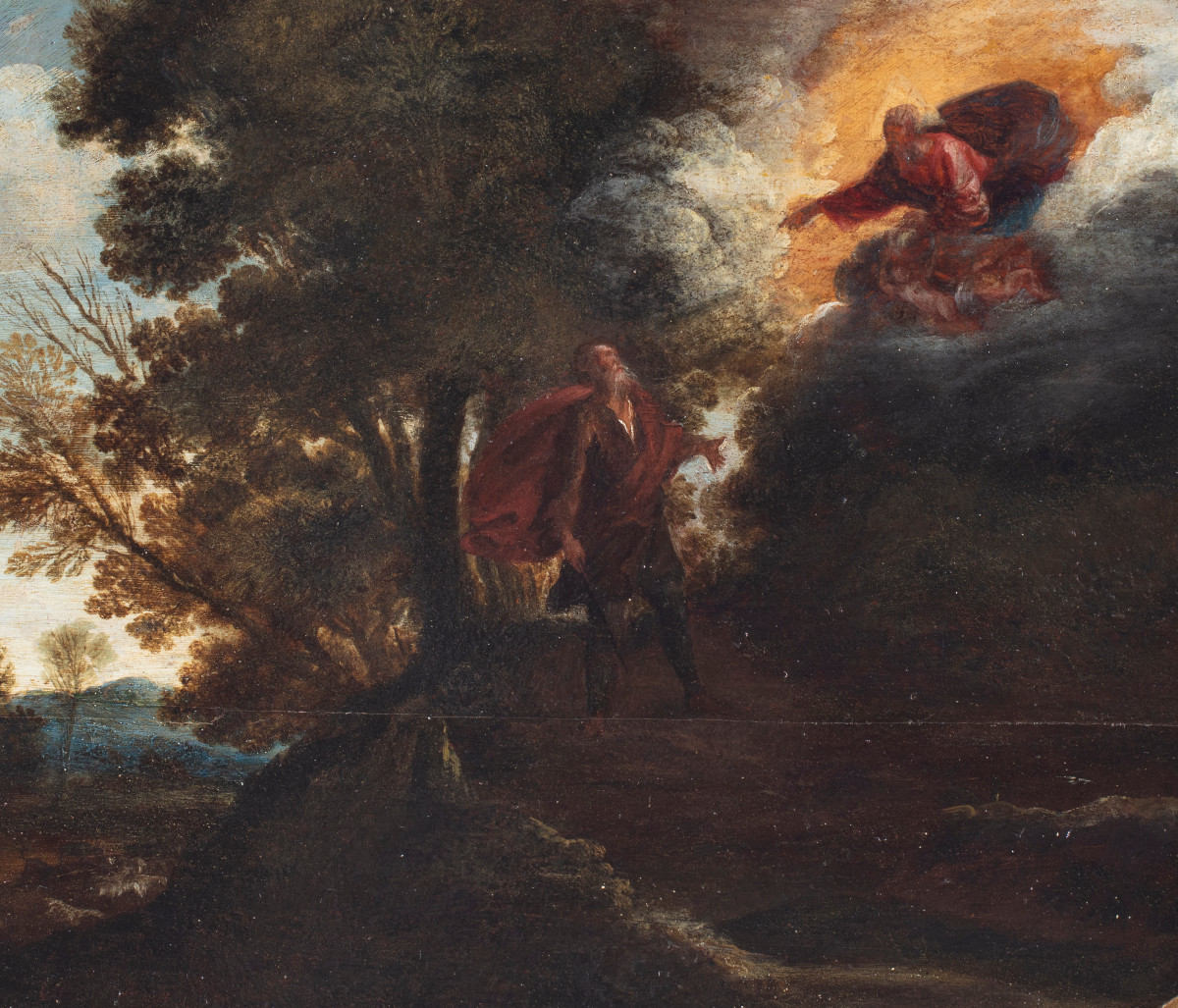 Mosè e il roveto ardente, scuola romana del XVII secolo-photo-3