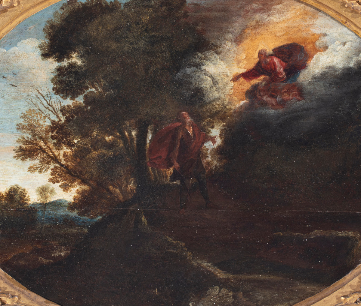 Mosè e il roveto ardente, scuola romana del XVII secolo-photo-4