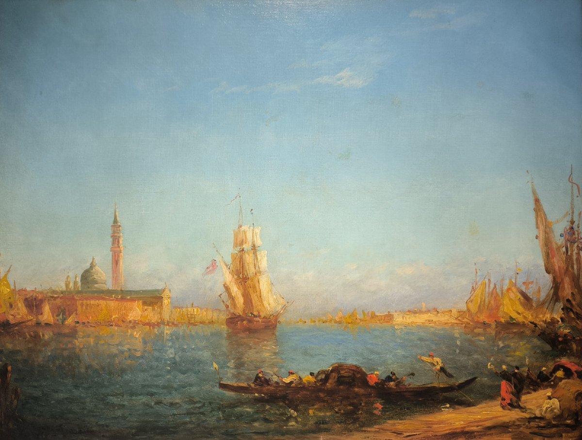 Veduta di Venezia con San Giorgio Maggiore, pittore francese del XIX secolo