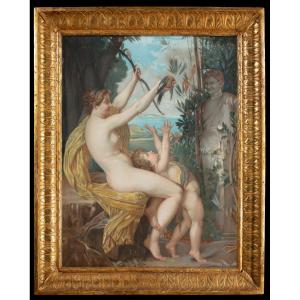 Bottega di Jules Joseph Lefebvre (Tournan-en-Brie 1836 – Paris 1912) "Bacco fanciullo e ninfa"