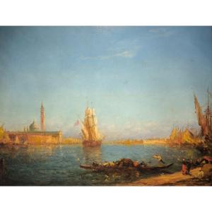 Veduta di Venezia con San Giorgio Maggiore, pittore francese del XIX secolo