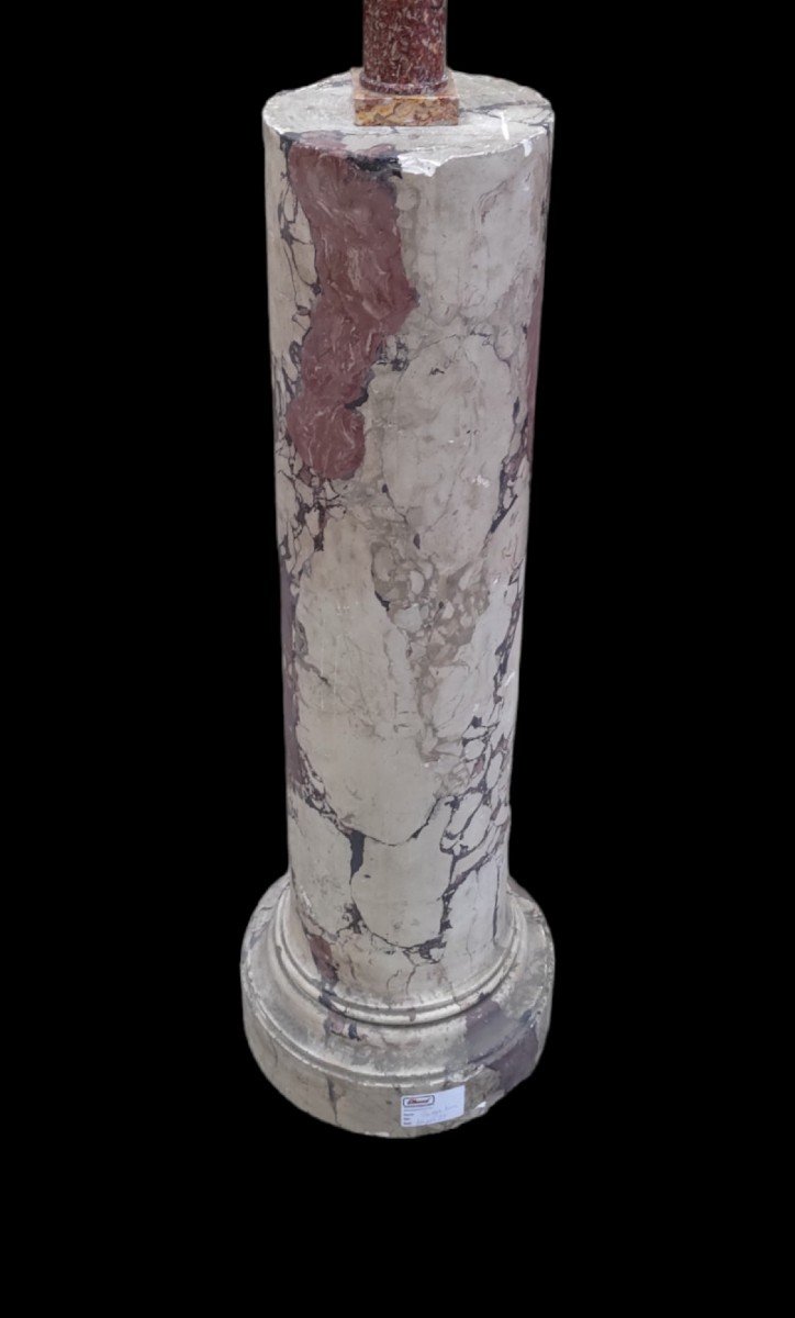 Colonna antica in scagliola marmorizzata del XIX secolo