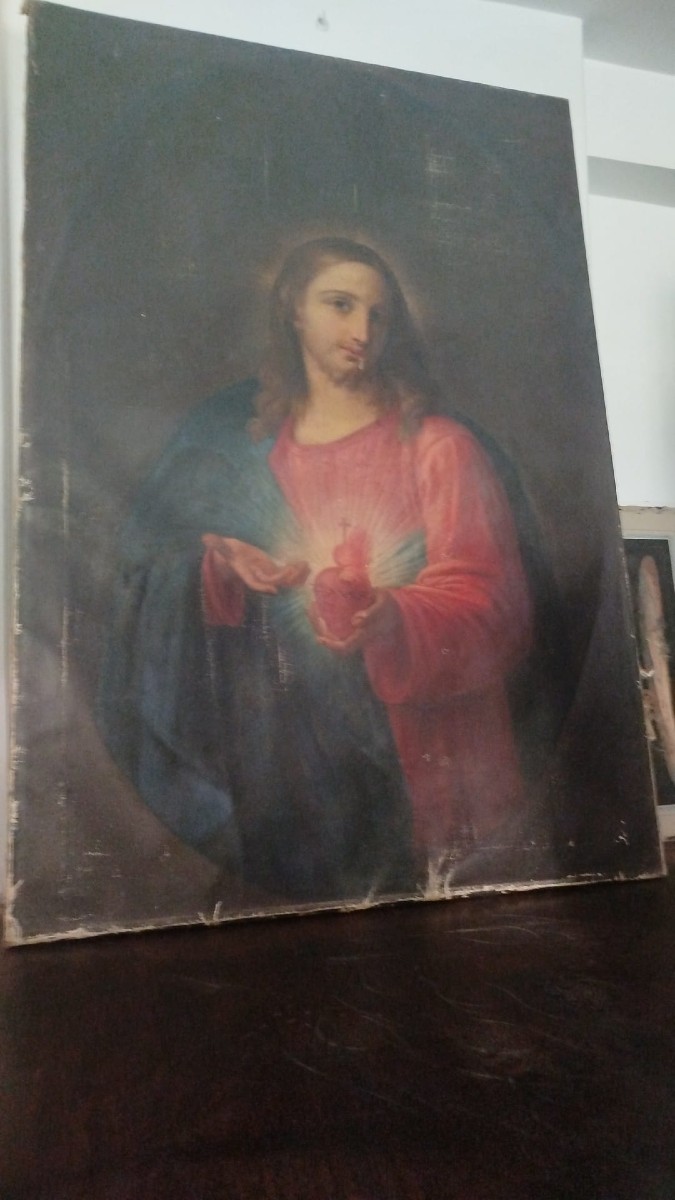 Dipinto raffigurante Cristo, XIX secolo. Olio su Tela