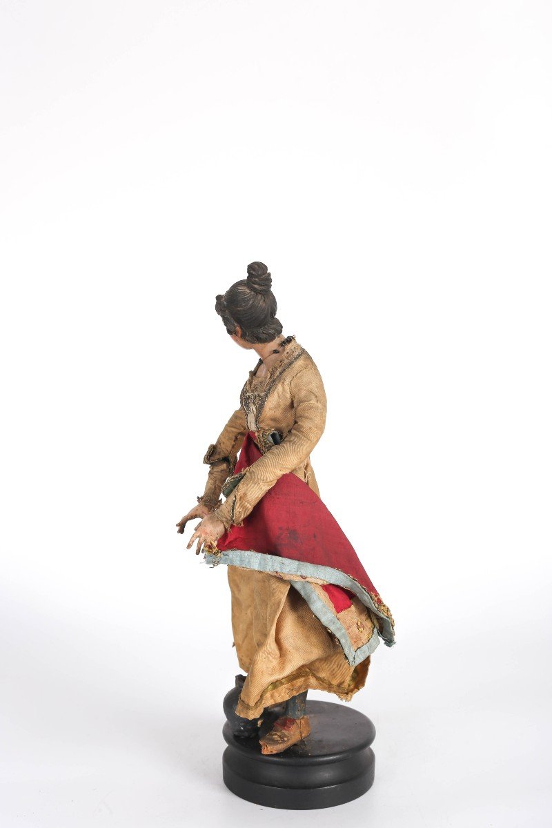 Figura del Presepe Napoletano "Donna", Canapa, Terracotta e Legno. XVIII secolo, Napoli-photo-4