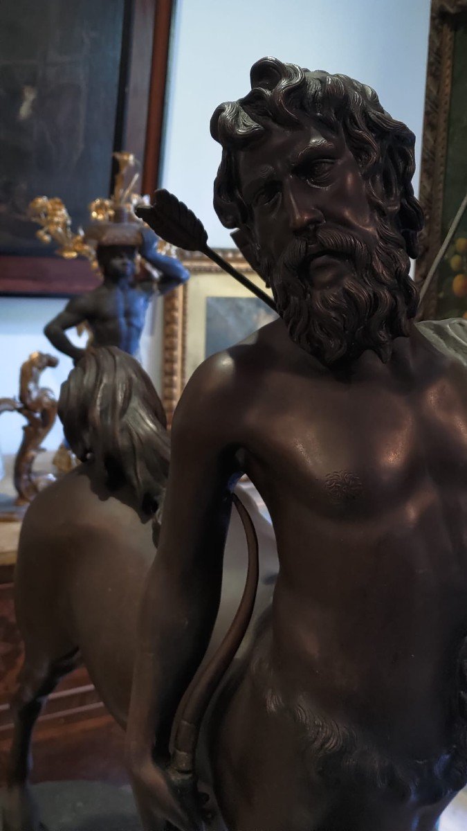 Grande scultura in bronzo di centauro chirone con faretra, Italia, XIX secolo.-photo-1