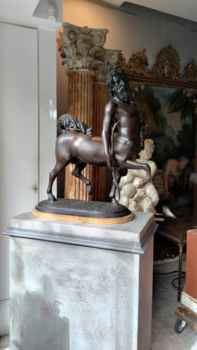 Grande scultura in bronzo di centauro chirone con faretra, Italia, XIX secolo.-photo-2