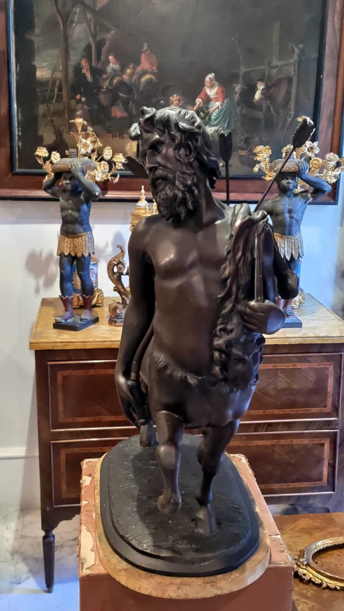 Grande scultura in bronzo di centauro chirone con faretra, Italia, XIX secolo.-photo-4