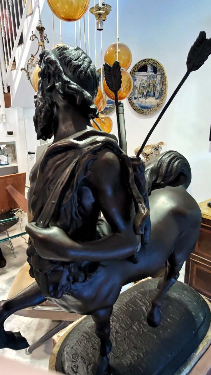 Grande scultura in bronzo di centauro chirone con faretra, Italia, XIX secolo.-photo-5