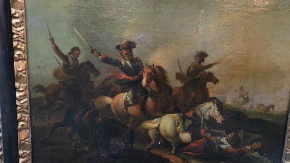 Quadro rappresentante una battaglia, XVIII secolo. -photo-1