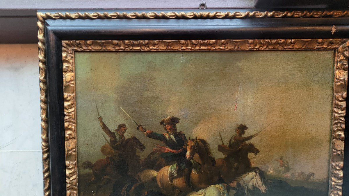 Quadro rappresentante una battaglia, XVIII secolo. -photo-2