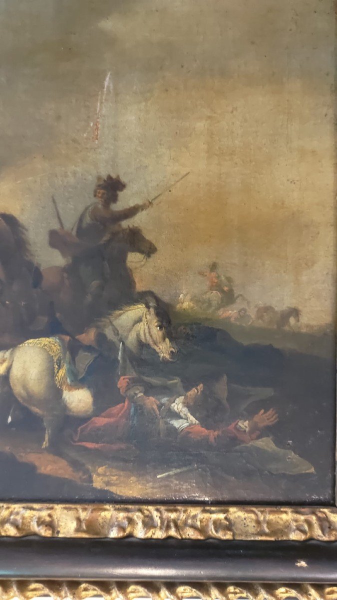 Quadro rappresentante una battaglia, XVIII secolo. -photo-4