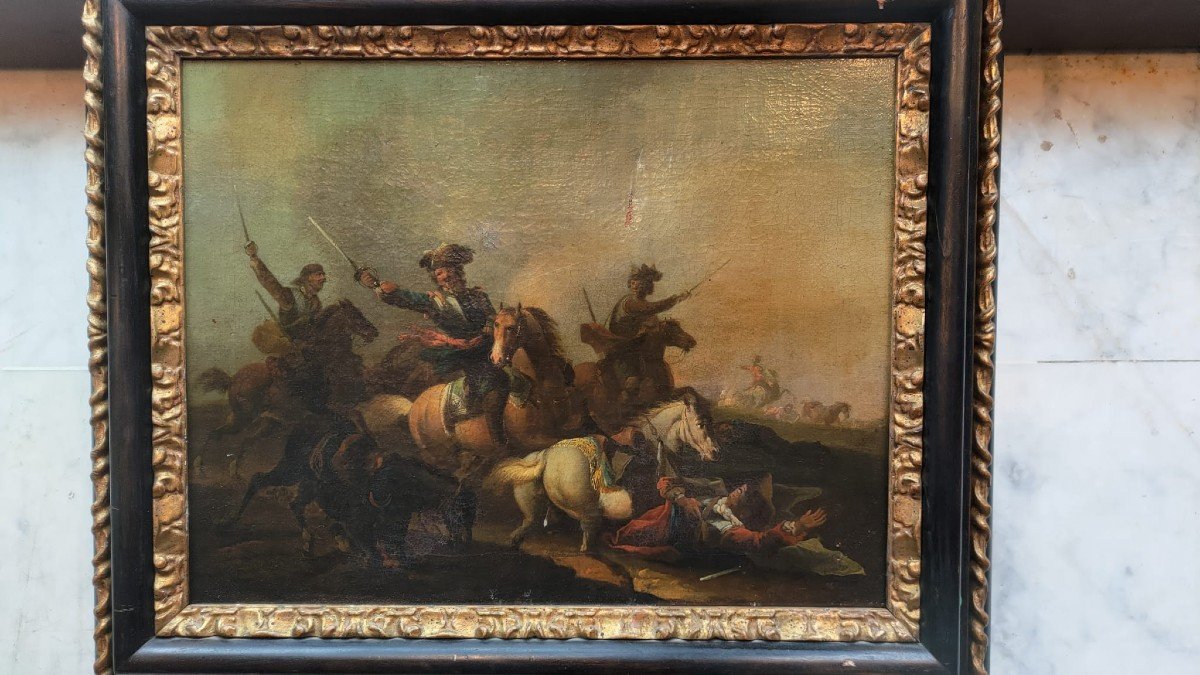 Quadro rappresentante una battaglia, XVIII secolo. -photo-6