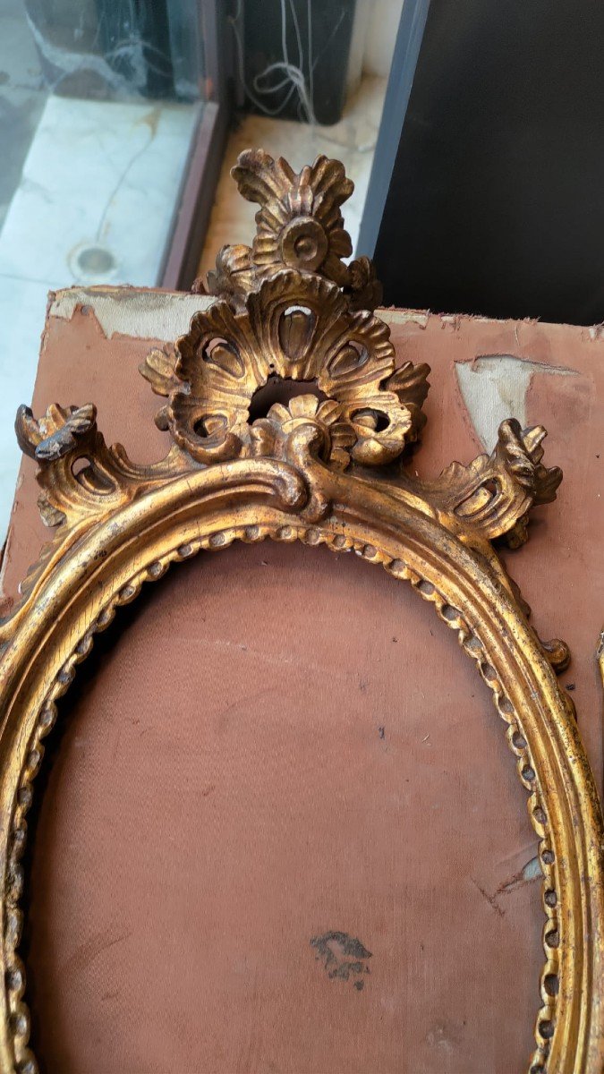 Specchierine in legno intarsiato dorato, Luigi XV, XIX secolo-photo-5