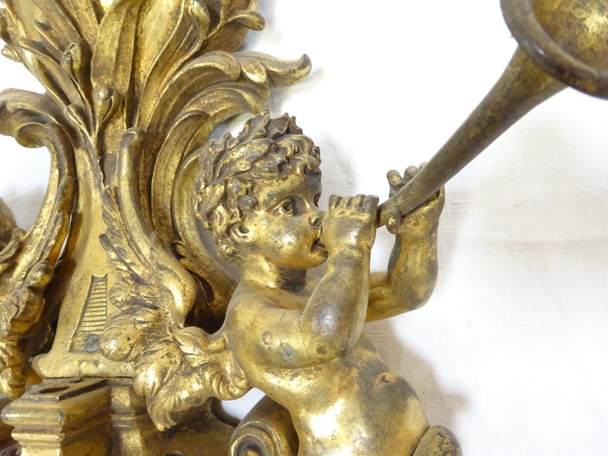 Importante applique in bronzo dorato, XIX secolo-photo-4