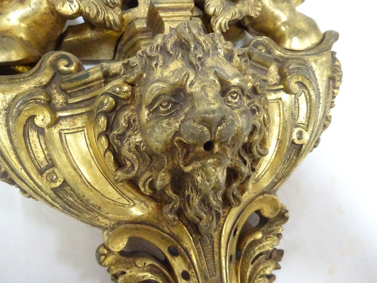 Importante applique in bronzo dorato, XIX secolo-photo-1