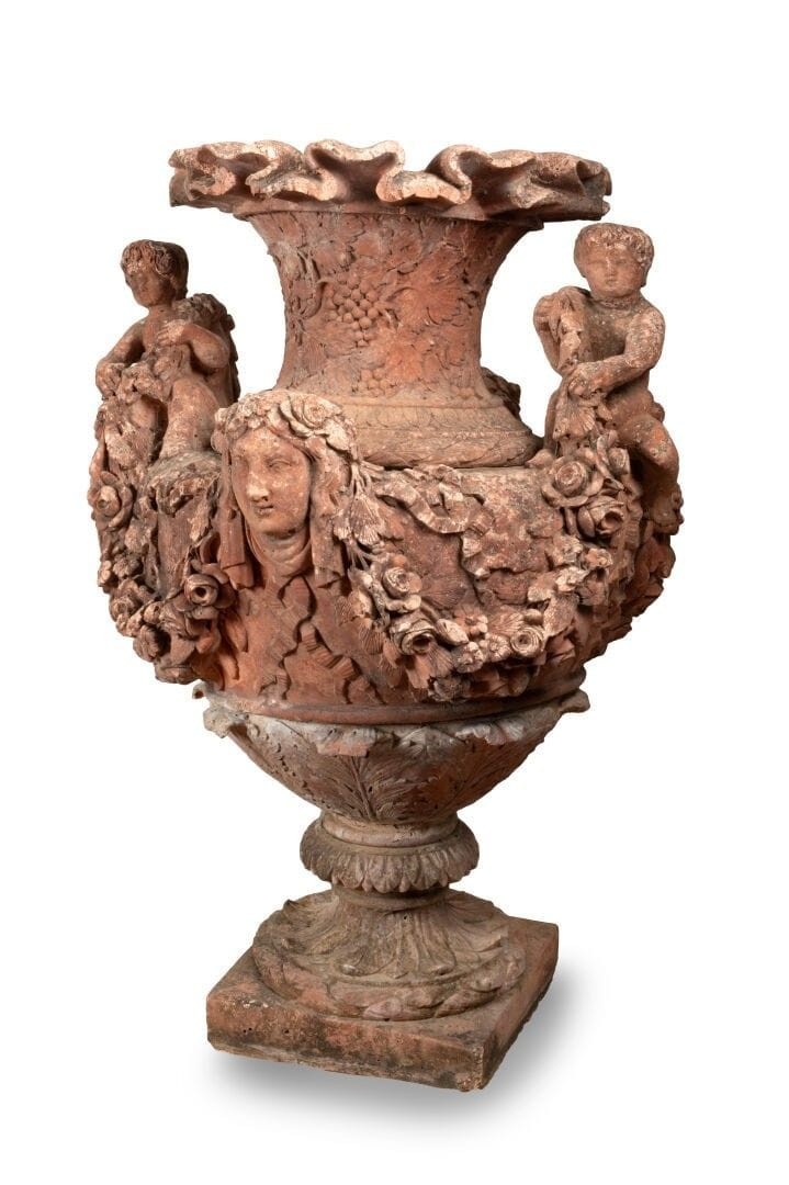 Grande Vaso Mediceo da giardino in terracotta, XIX secolo